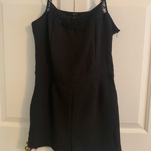 Black romper with lace detail